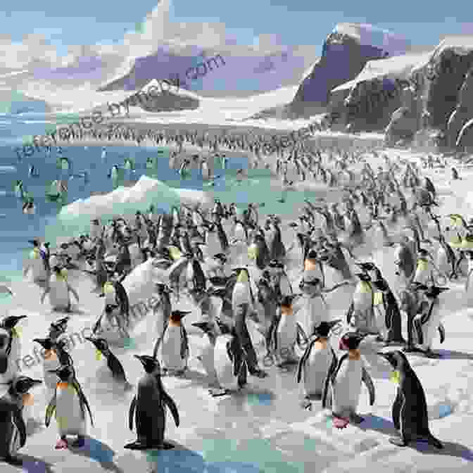 A Colony Of Penguins Congregating On The Icy Shores Of Antarctica Antarctic Odyssey A New Beginning