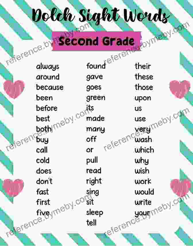 A Colorful Book With The Title 'Vocabulary List Of 46 Sight Words For 2nd Grade' On Its Cover, Surrounded By Cheerful Illustrations Of Children Reading And Writing. Second Grade Sight Word Flash Cards: A Vocabulary List Of 46 Sight Words For 2nd Grade (Teach Your Child To Read 4)