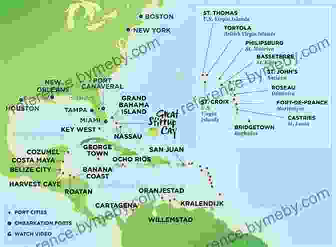 A Map Of The Caribbean Sea, With Highlighted Ports Of Call And Suggested Cruise Itineraries Fodor S Caribbean Cruise Ports Of Call (Travel Guide 17)