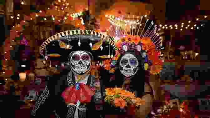 A Vibrant Celebration Of Día De Los Muertos With Colorful Offerings And Traditional Attire Cemetery Boys Aiden Thomas