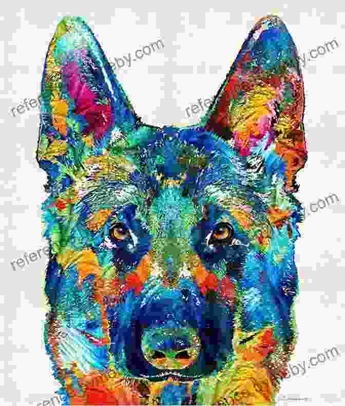 Abstract Art Painting Of A German Shepherd Dog German Shepherd Dogs Abstract Art Paintings Of Contemporary Expressionism