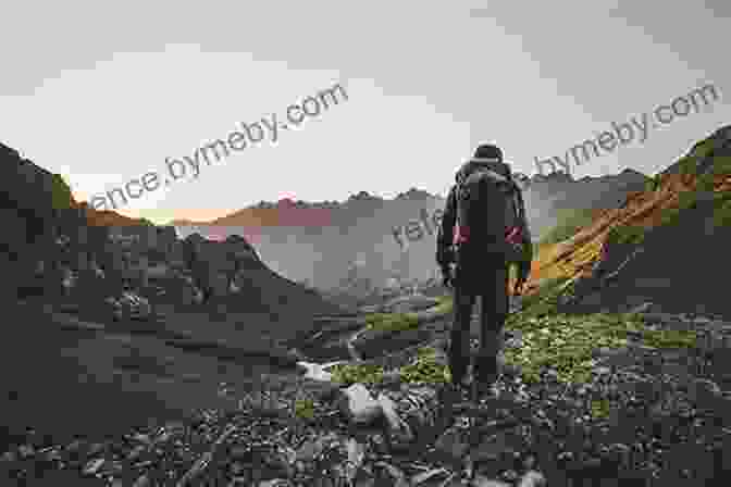 Map Of The World With A Young Man Hiking The Young Man And The World