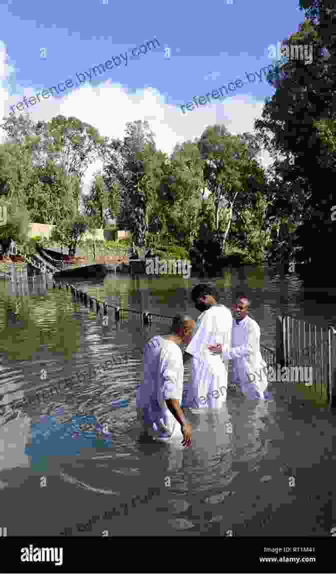 Pilgrims Being Baptized In The Jordan River The Dead Sea And The Jordan River