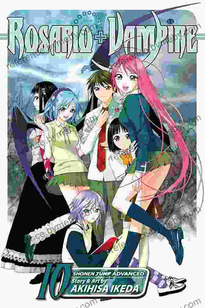 Rosario Vampire Vol. 10 Lesson Ten Magic Mirror Cover Featuring Moka Akashiya And Tsukune Aono Rosario+Vampire Vol 10: Lesson Ten: Magic Mirror