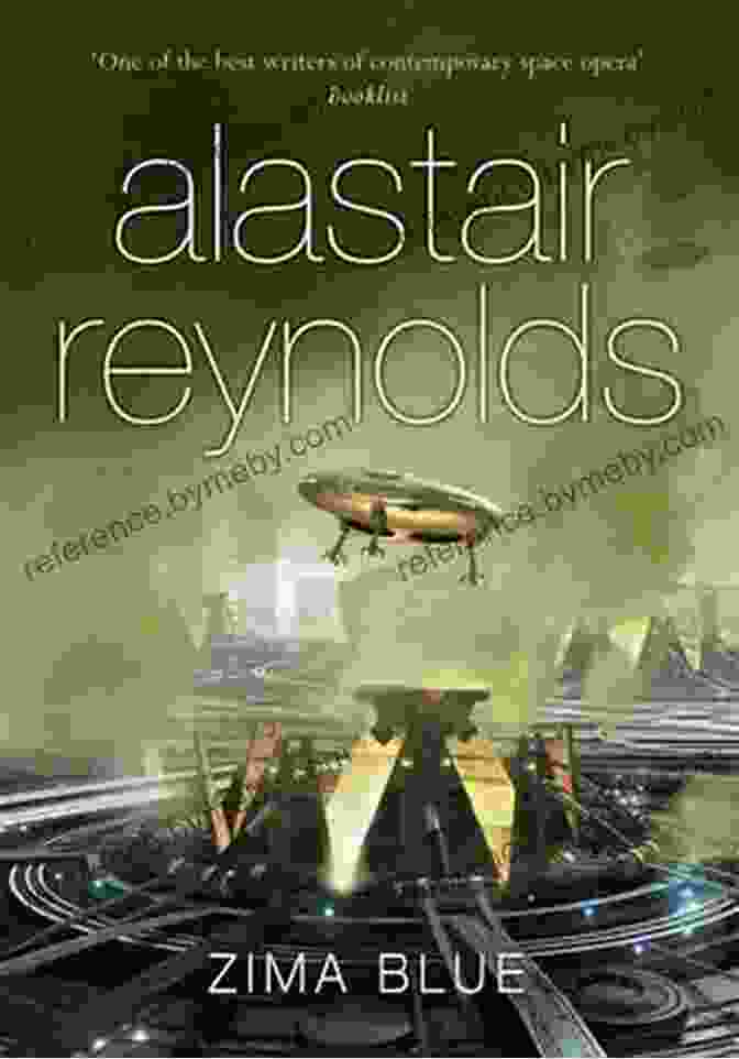 Zima Blue Book Cover By Alastair Reynolds, Featuring A Metallic Blue Fluid Vortex In Space Zima Blue Alastair Reynolds